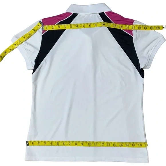 Izod XFG Golf Polo Women’s Athletic Tennis Top Cool FX White Pink Black Medium - Picture 11 of 16